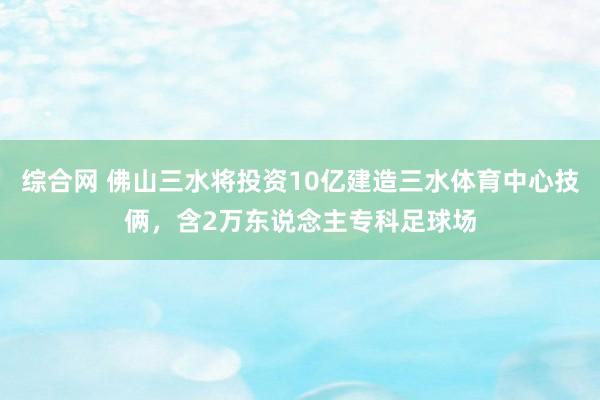 综合网 佛山三水将投资10亿建造三水体育中心技俩，含2万东说念主专科足球场